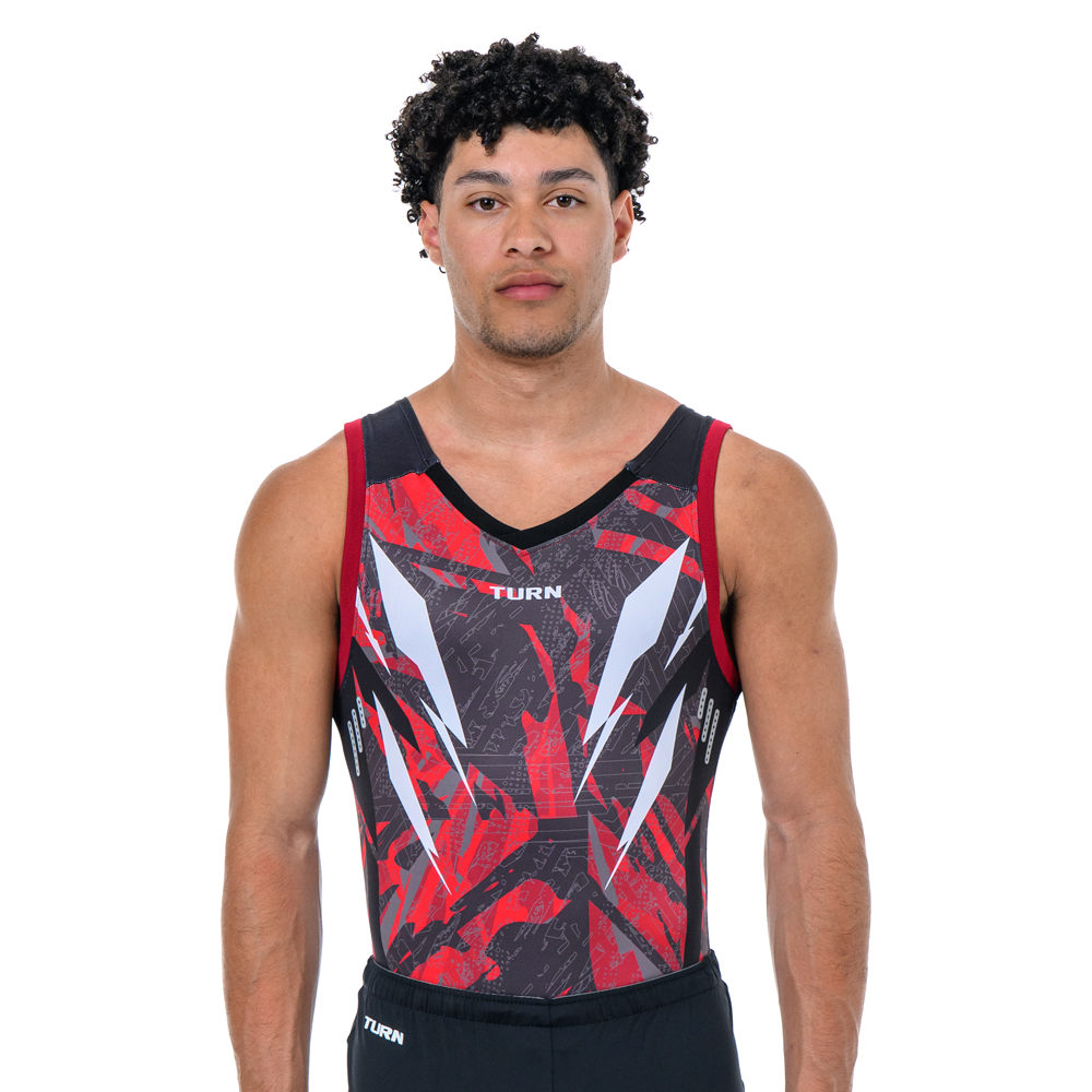 Junior Prodigy Singlet - Black, White, & Cardinal