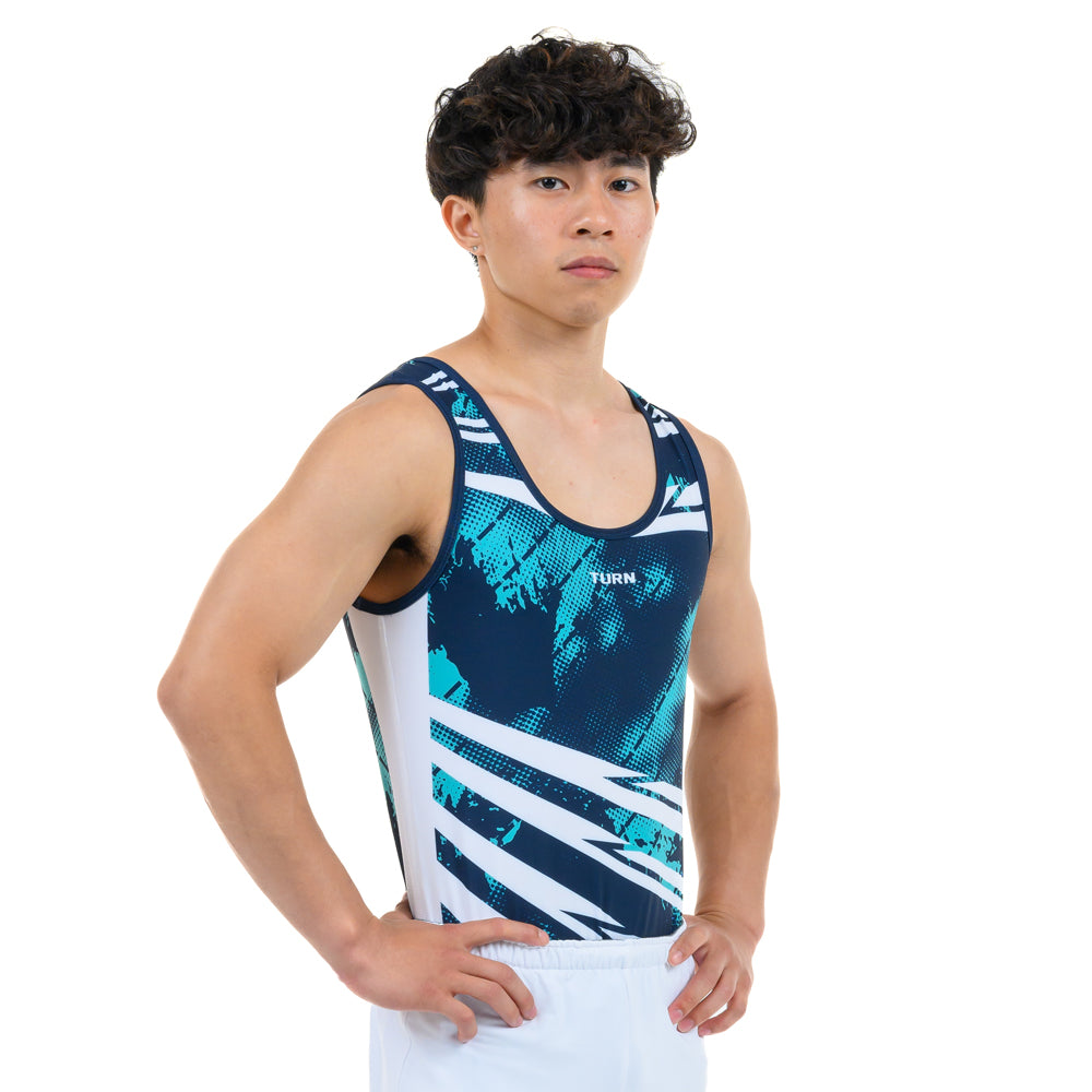 Junior Dynamo II Singlet - Teal & Navy