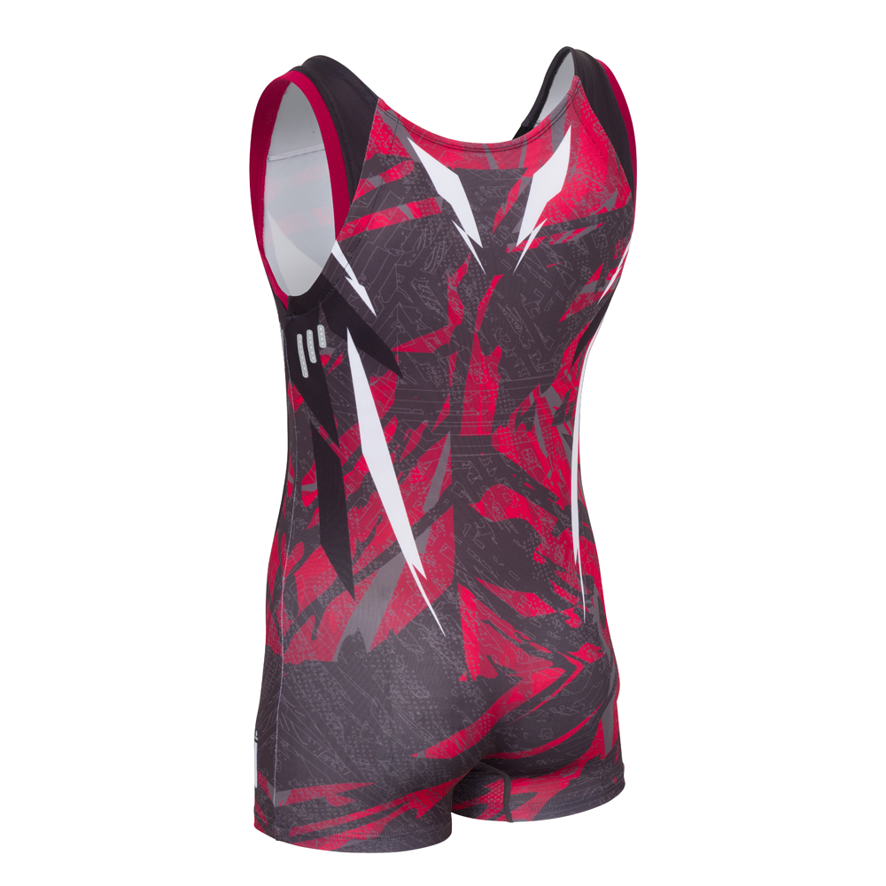 Junior Prodigy Singlet - Black, White, & Cardinal