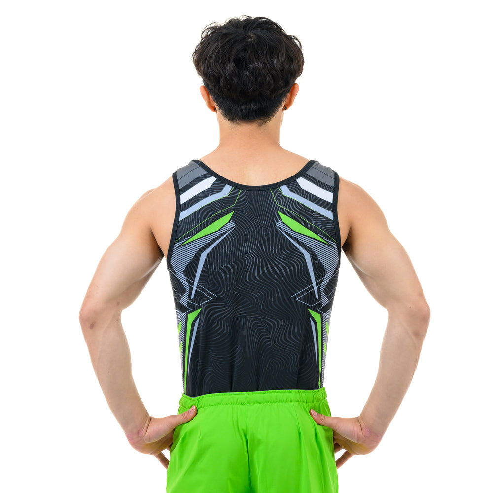 Junior Tournoi Singlet - Black & Electric Green