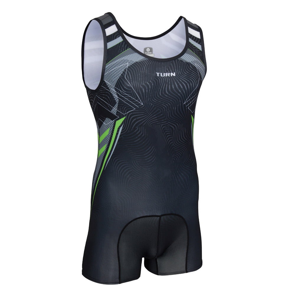 Senior Tournoi Singlet - Black & Electric Green