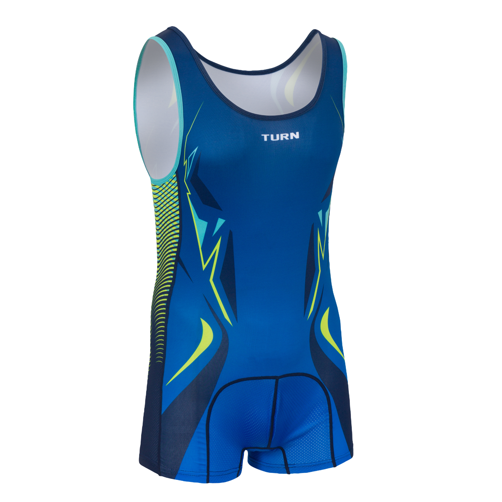 Senior Welle Singlet - Blue, Lime, & Teal