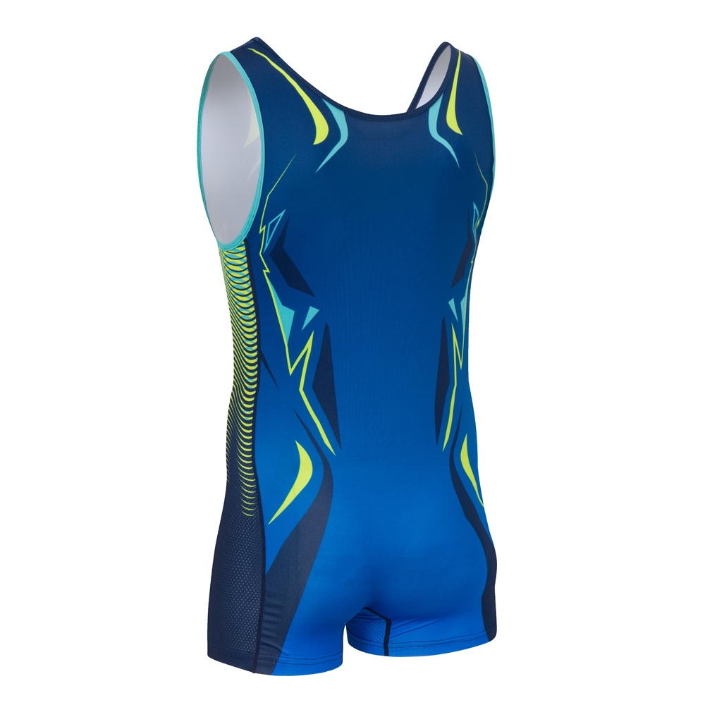 Junior Welle Singlet - Blue, Lime, & Teal