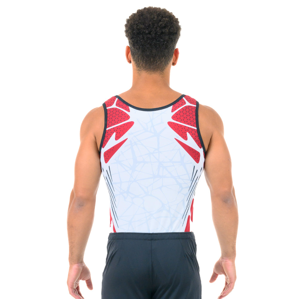 Junior Zentrum Singlet - White & Cardinal