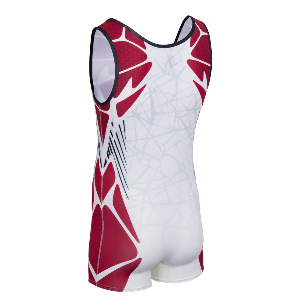Junior Zentrum Singlet - White & Cardinal