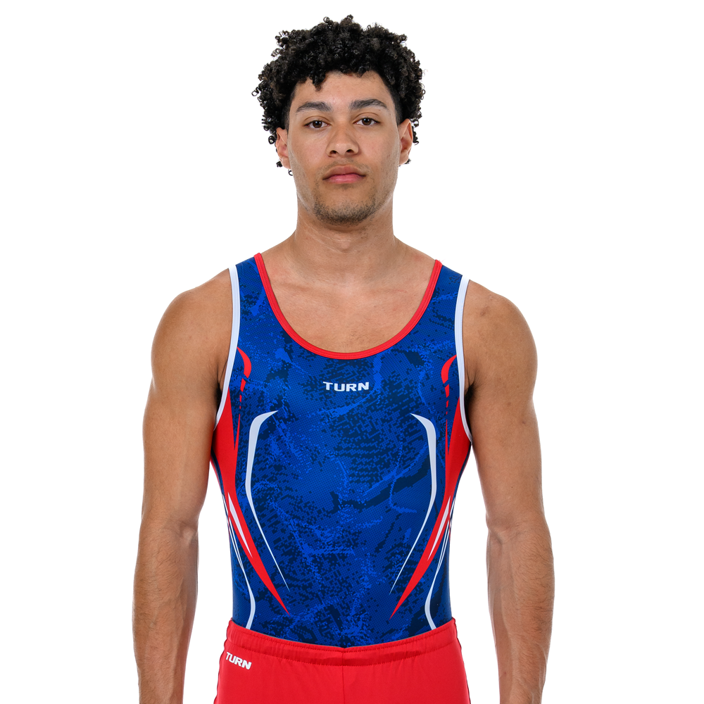 Junior Tique Singlet - Navy, Royal, Red, & White