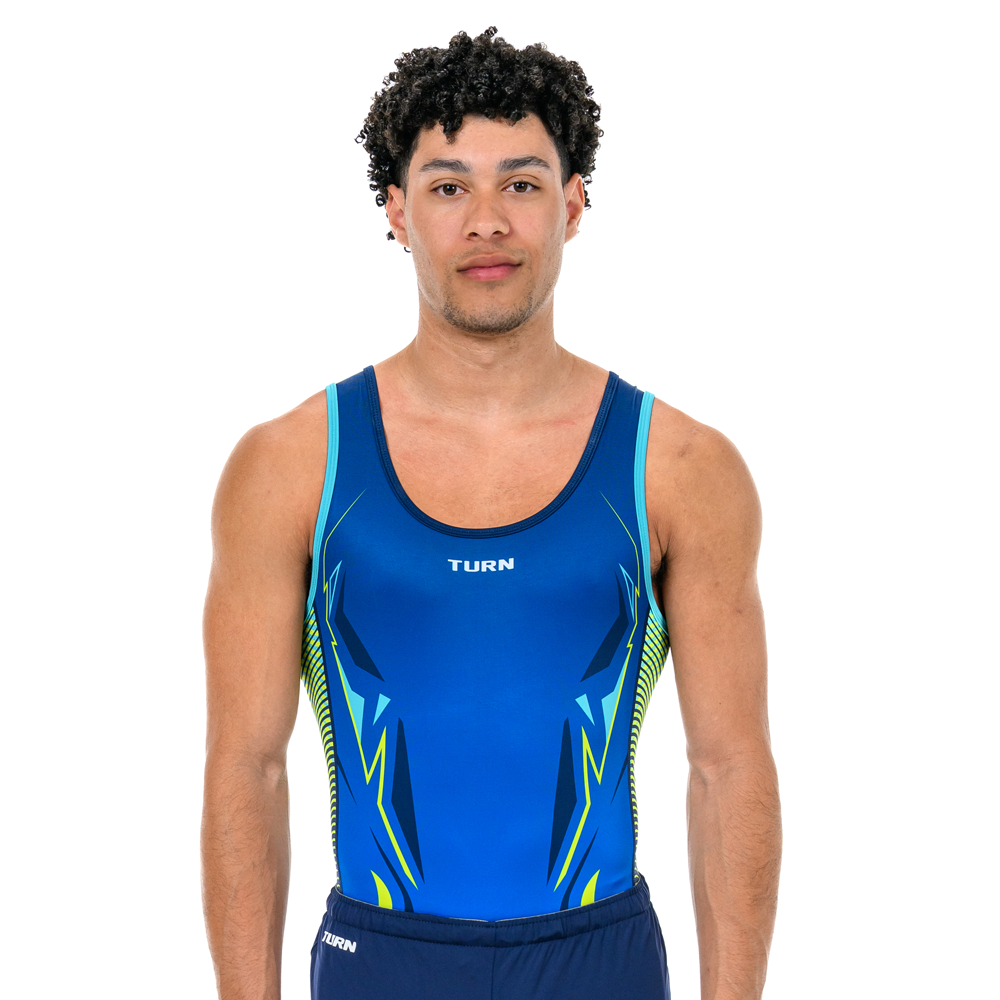 Senior Welle Singlet - Blue, Lime, & Teal