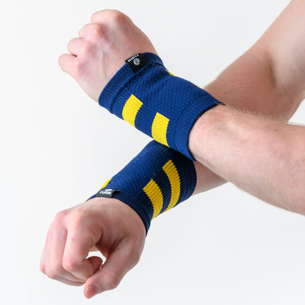 Elite Varsity Wristbands - Navy & Gold