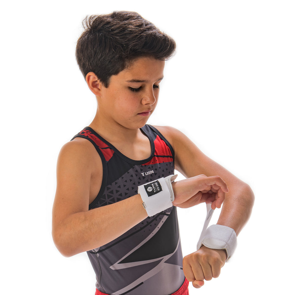 young athlete with wrist supports