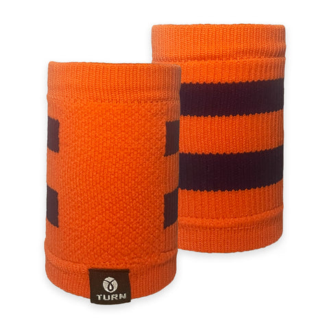 Elite Varsity Wristbands - Orange & Navy