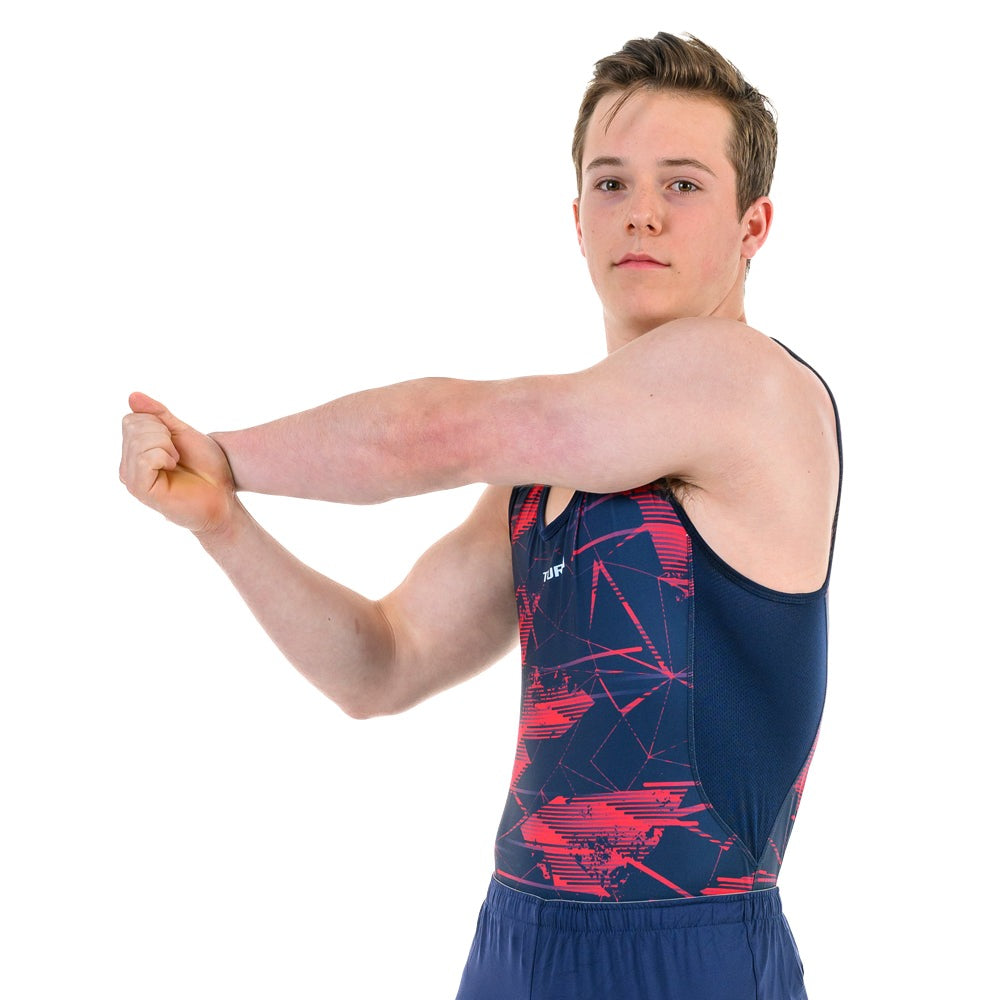 Senior Battalion Singlet - Navy & Red