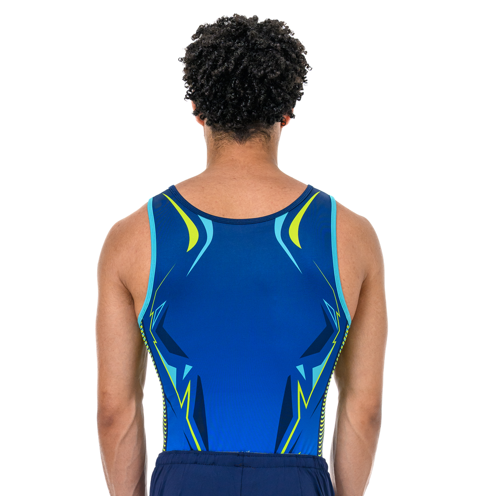 Junior Welle Singlet - Blue, Lime, & Teal
